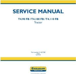 New Holland T4.90 Fb T4.100 Fb T4.110 Fb Tractor Service Manual