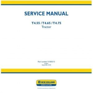 New Holland T4.55 T4.65 T4.75 Tractor Powerstar Series Operator Maintenance Manual
