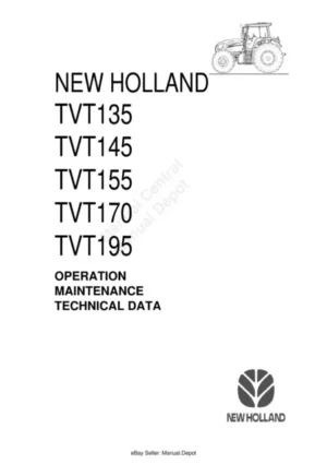 New Holland Tvt135 Tvt145 Tvt155 Tractors Service Manual