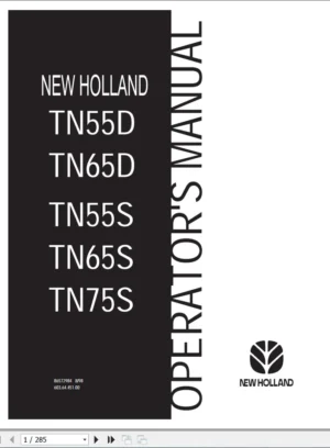 New Holland Tn55d Tn55s Tn65d Tractor Operators Manual