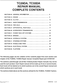 New Holland Tc29da Tc33da Tractors Service Repair Manual