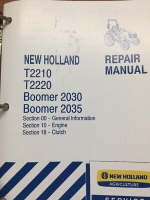 New Holland T2210 T2220 Cnh Quick Hitch 2030 2035 Boomer Operator Maintenance Manual