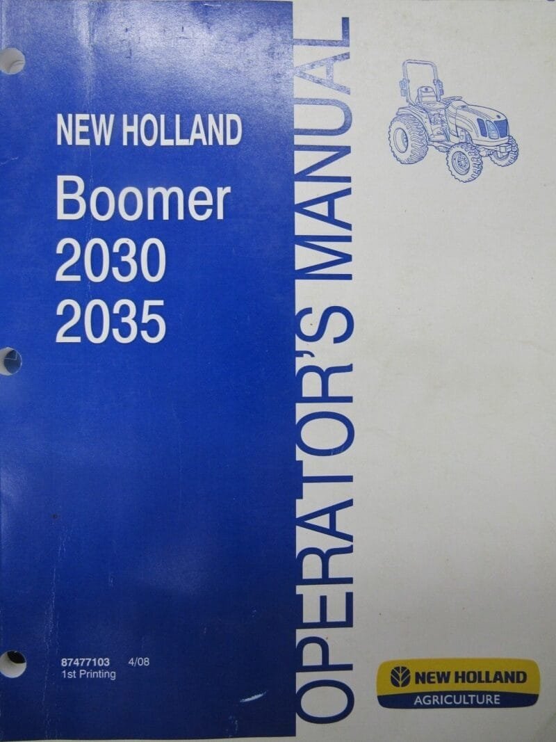 New Holland Hitch 2030 2035 Boomer Operator Manual