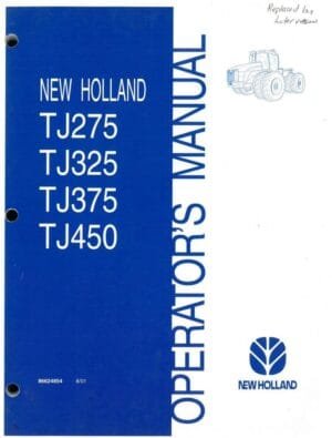 New Holland TJ375 TJ450 Tractors Repair Manual