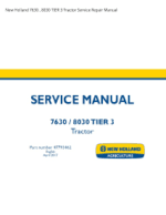 New Holland 7630 8030 Tier 3 Tractor Service Manual