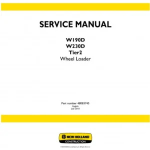 New Holland W190D W230D Tractors Service Manual