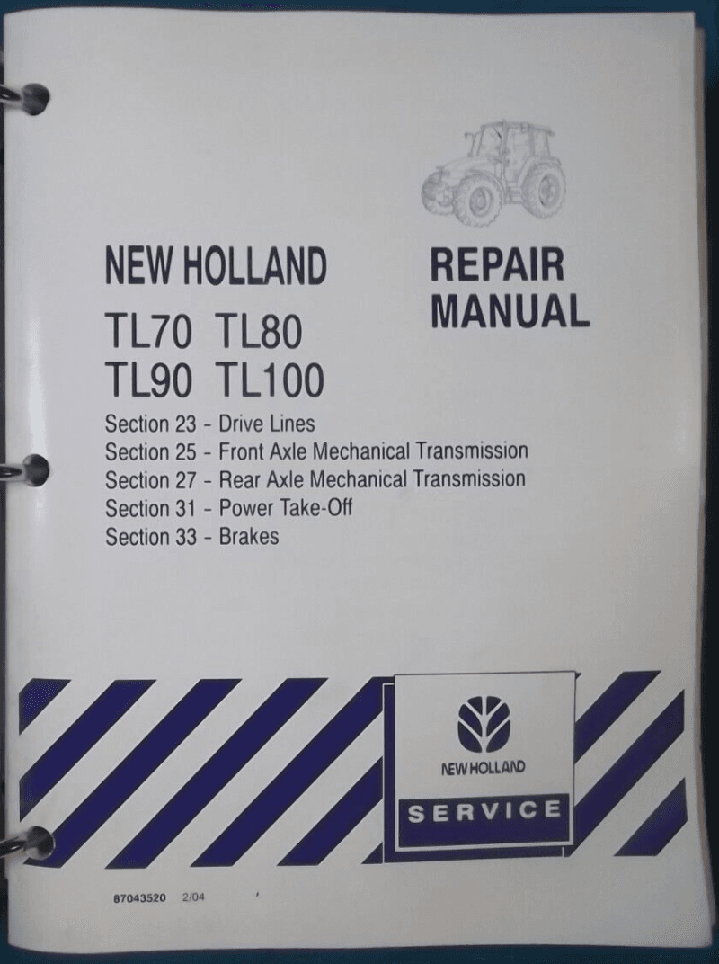 New Holland Tl70 Tl80 Tl90 Tl100 Workshop Service Repair Manual