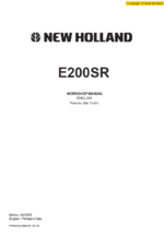 New Holland E200SR Excavator Service Manual