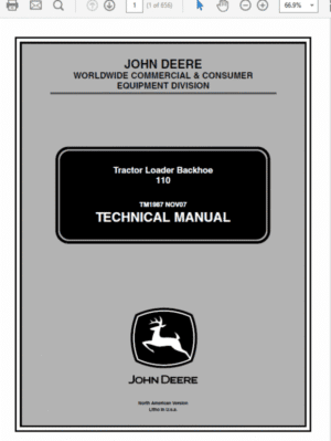 John Deere 110 Tractor Loader Backhoe Service Manual TM1987