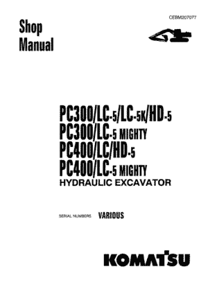 KOMATSU PC300-5 PC300LC-5 Excavator Service Manual