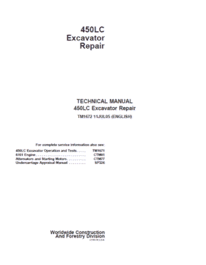 John Deere 450LC Excavator Repair Service Manual