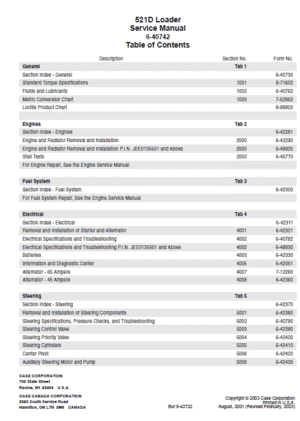 521d Case Wheel Loaders Repair Guide