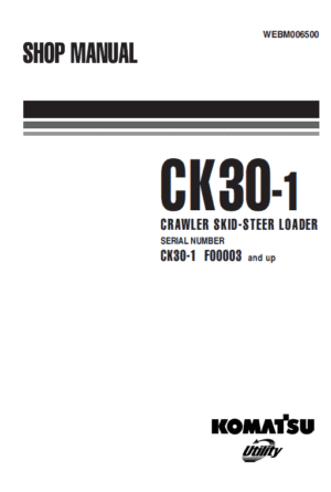 Komatsu CK30-1 Skid Steer Loader Service Manual