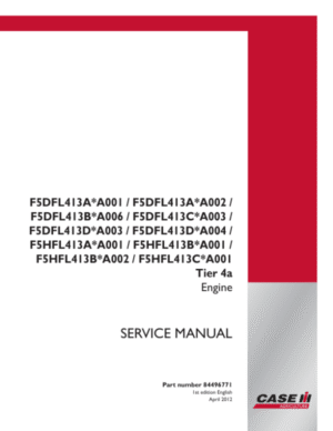 CNH F5DFL413 F5HFL413 Tier 4A Engine Repair Manual