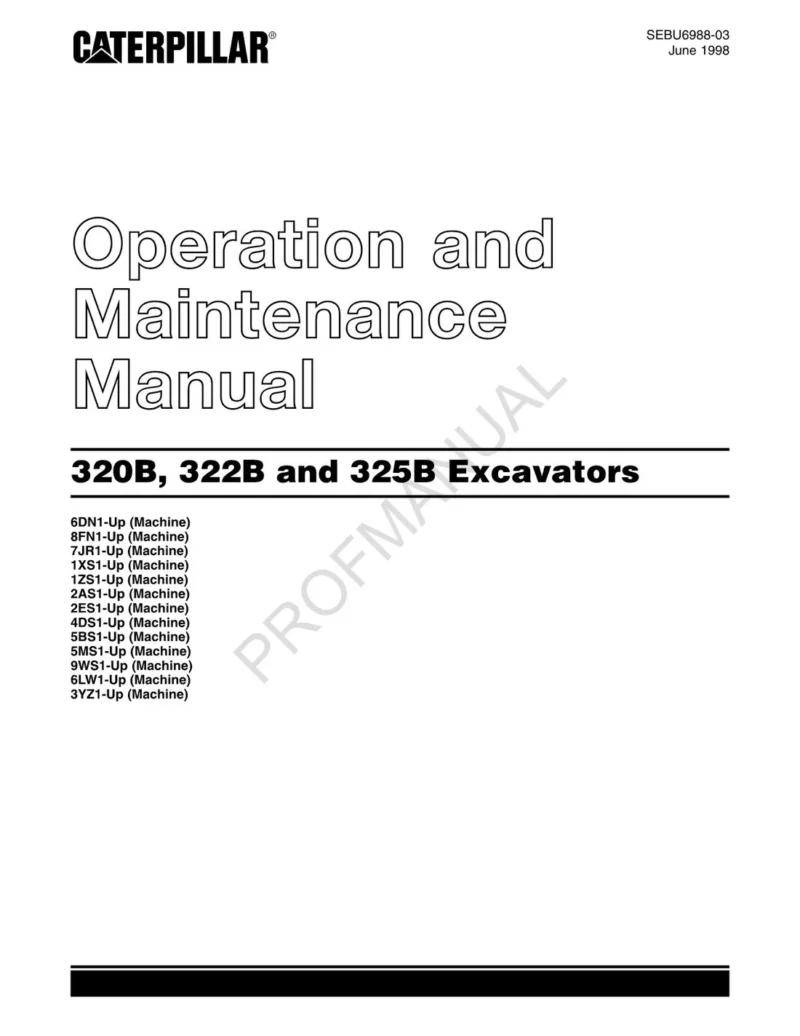 Caterpillar 320B 322B 325B EXCAVATORS Maintenance - Image 2