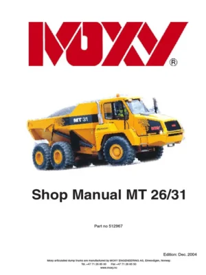 Daewoo Doosan Mt25 Mt26 Mt31 Moxy Articulated Dump Truck
