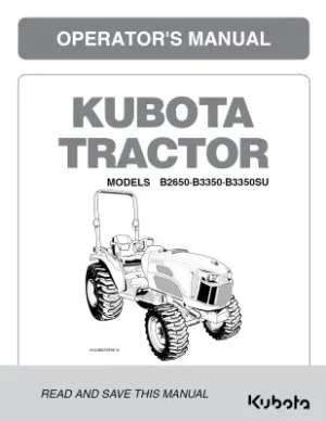 Kubota B2650 B3350su Tractor Operators Manual