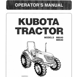 Kubota M8540 M9540 Tractor Operator Manual