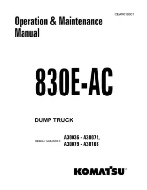 Komatsu 830e-ac Dump Truck Workshop Service Repair Manual