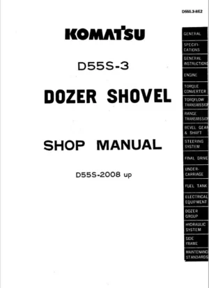 Komatsu D55S-3 Dozer Shovel Service Repair Manual