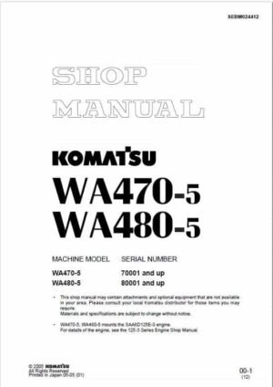 Komatsu WA470-5H Wheel Loader Workshop Service Repair Manual