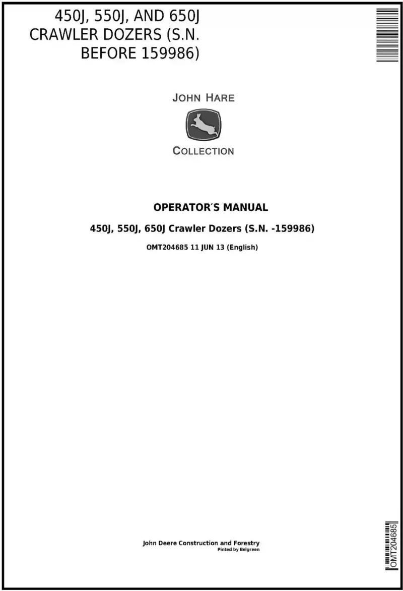 John Deere 550J 650J Crawler Dozer Operation And Test Technical Manual - Image 2